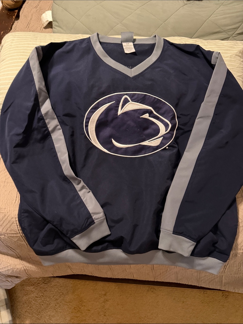 Men's Navy and Gray Penn State Pullover windbreaker